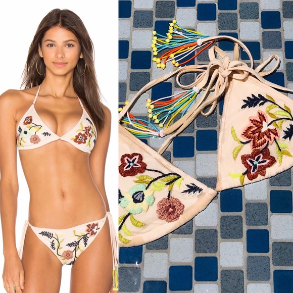 ROCOCO SAND Springblooms Beaded BIKINI TOP… - Picture 4 of 16